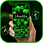 Logo of Neon Green Skulls Keyboard Bac android Application 