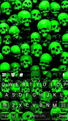 Neon Green Skulls Keyboard Bac android App screenshot 0