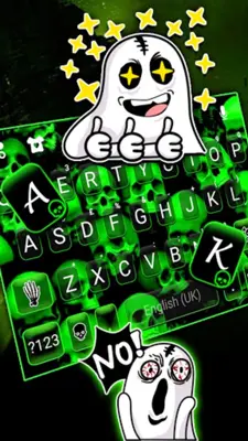 Neon Green Skulls Keyboard Bac android App screenshot 3